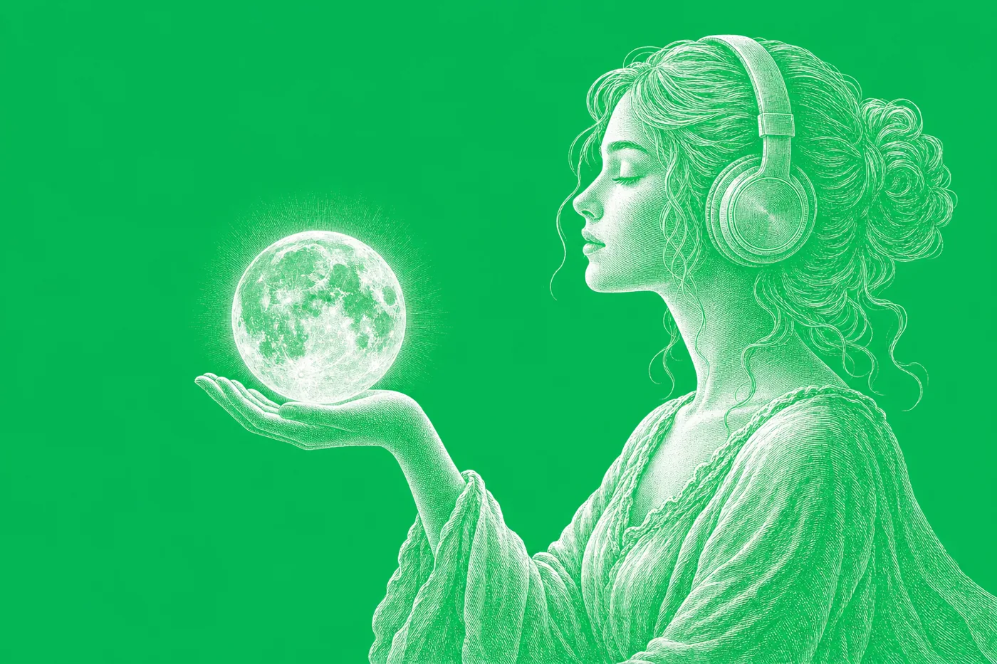 A figure weighing a glowing sphere of value
